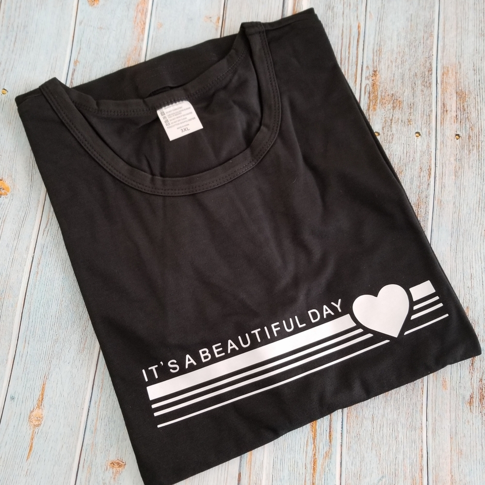🧡 Black/White Graphic T Shirt - Picture 1 of 3